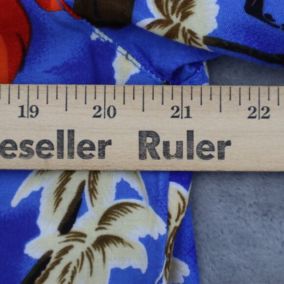 In Gear Shirt Mens Medium Hawaiian Woody Wagon Floral Print Button-Up Pocket - Picture 4 of 15